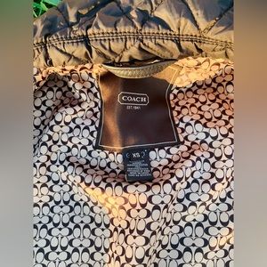Coach Quilted Leather trim coat